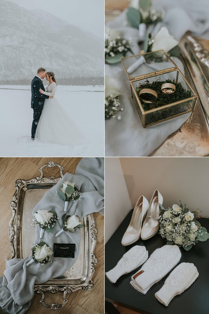 Winter Wedding Colours Snowy White Green Gold T S Foto Design