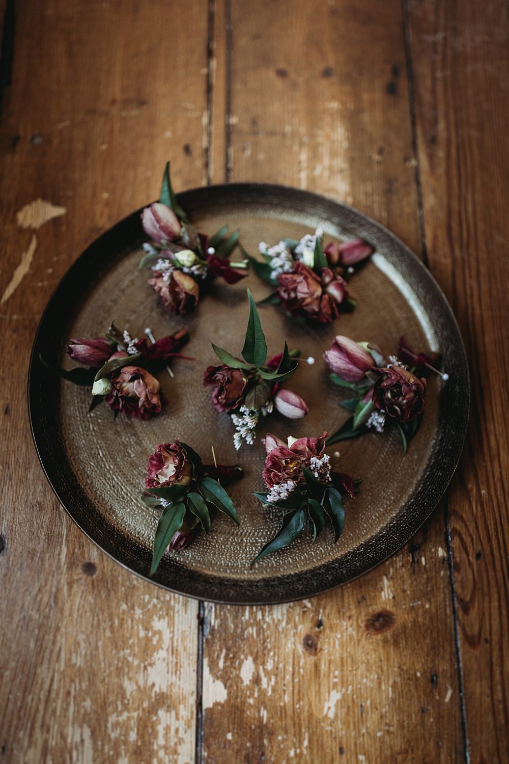 Buttonholes Winter Wonderland Barn Wedding Thyme Lane Photography