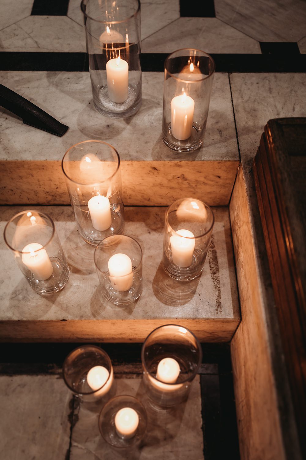 Candle Flowers Christmas Decor Winter Wonderland Barn Wedding Thyme Lane Photography