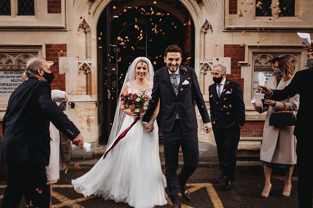 Winter Wonderland Barn Wedding Thyme Lane Photography Confetti Throw