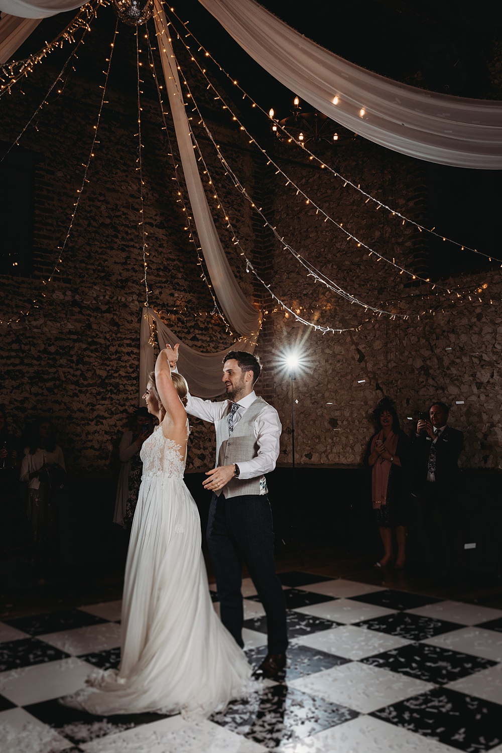 Fairy Light Barn Drapes Decor Winter Wonderland Barn Wedding Thyme Lane Photography