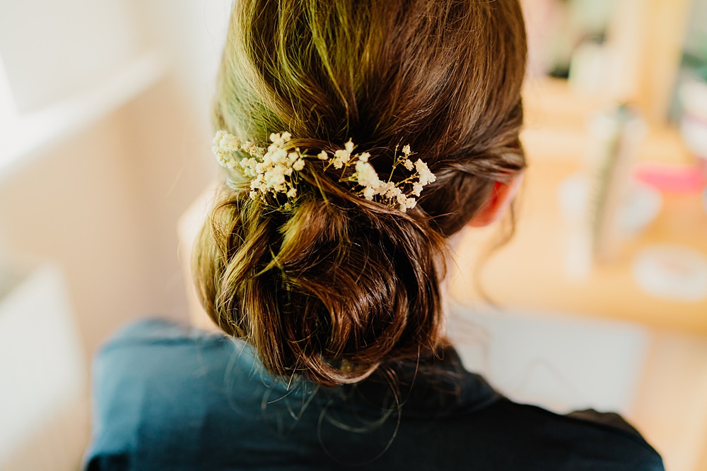 Bridesmaid Hair Chignon Bun Accessory Yew Tree Farm Wedding Lauren May Photos