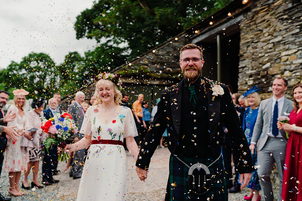 Confetti Throw Yew Tree Farm Wedding Lauren May Photos