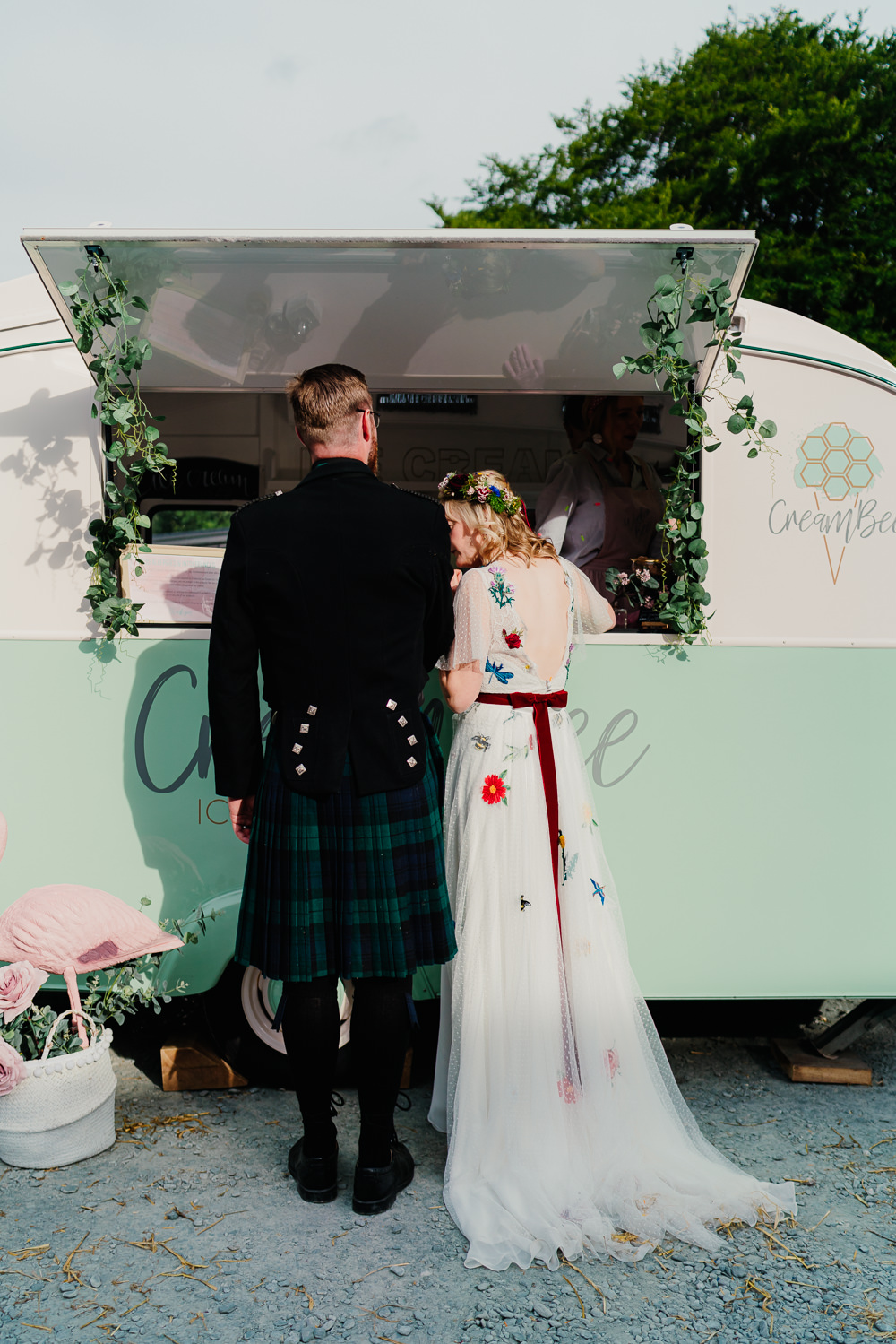 Retro Ice Cream Van Yew Tree Farm Wedding Lauren May Photos