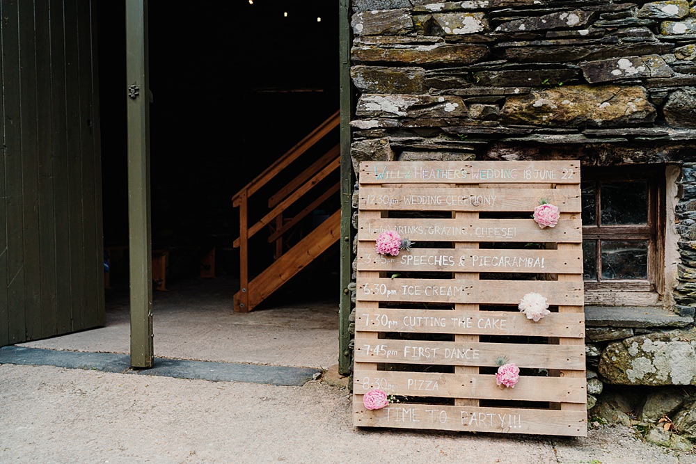 Wooden Pallet Sign Yew Tree Farm Wedding Lauren May Photos