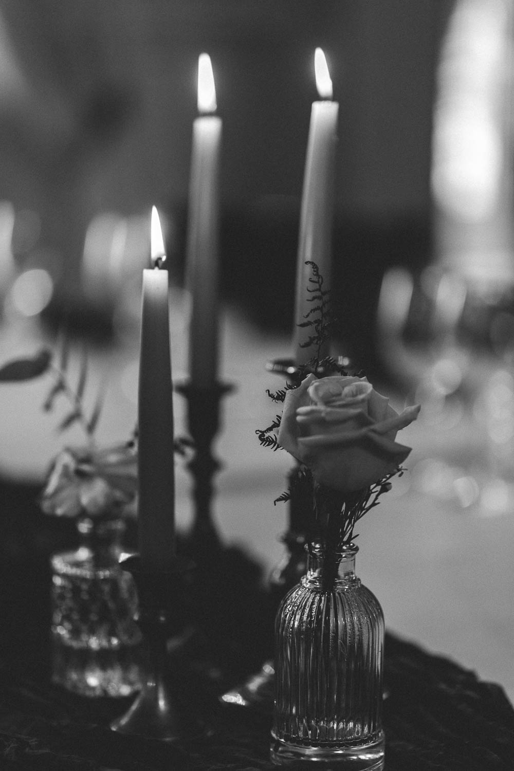 Candles Flowers Table Decor Autumn Leaf Wedding Grace Dove Photography