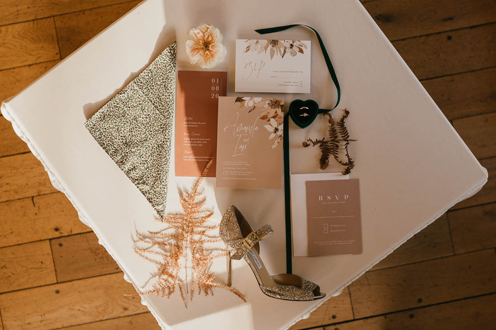 Stationery Invites Orange Blush Autumn Leaf Wedding Grace Dove Photography