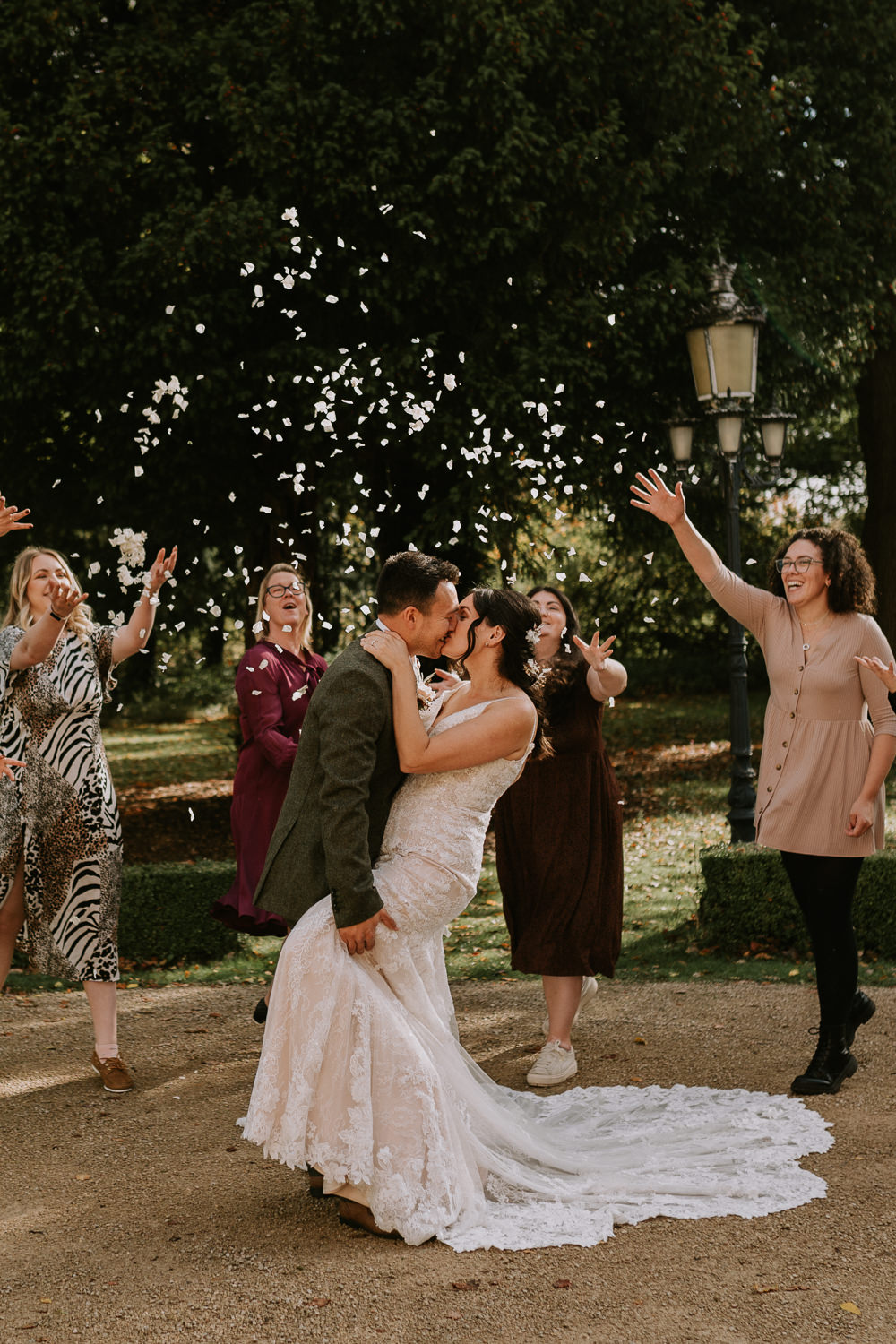 Confetti Throw Autumn Leaf Wedding Grace Dove Photography