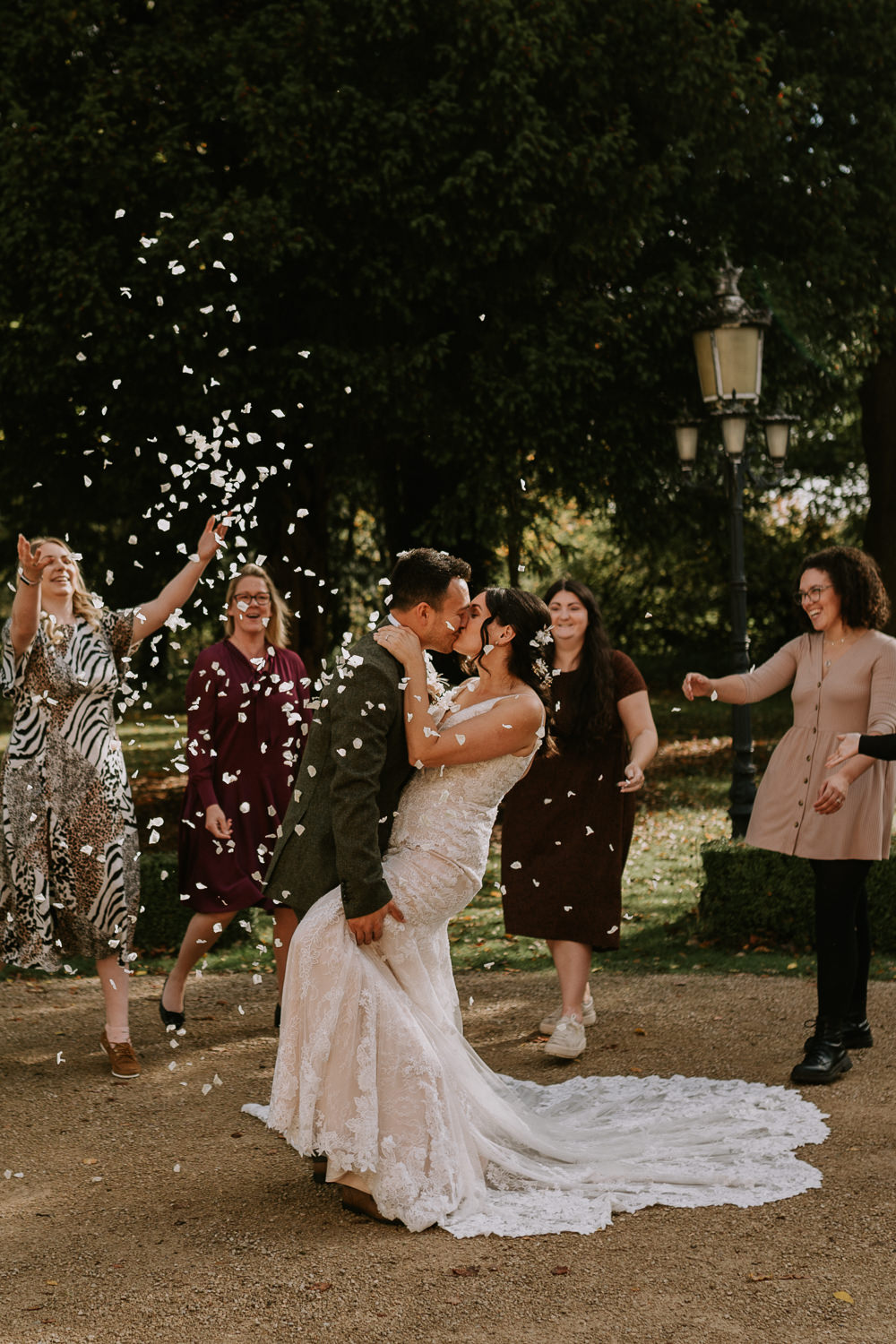 Confetti Throw Autumn Leaf Wedding Grace Dove Photography