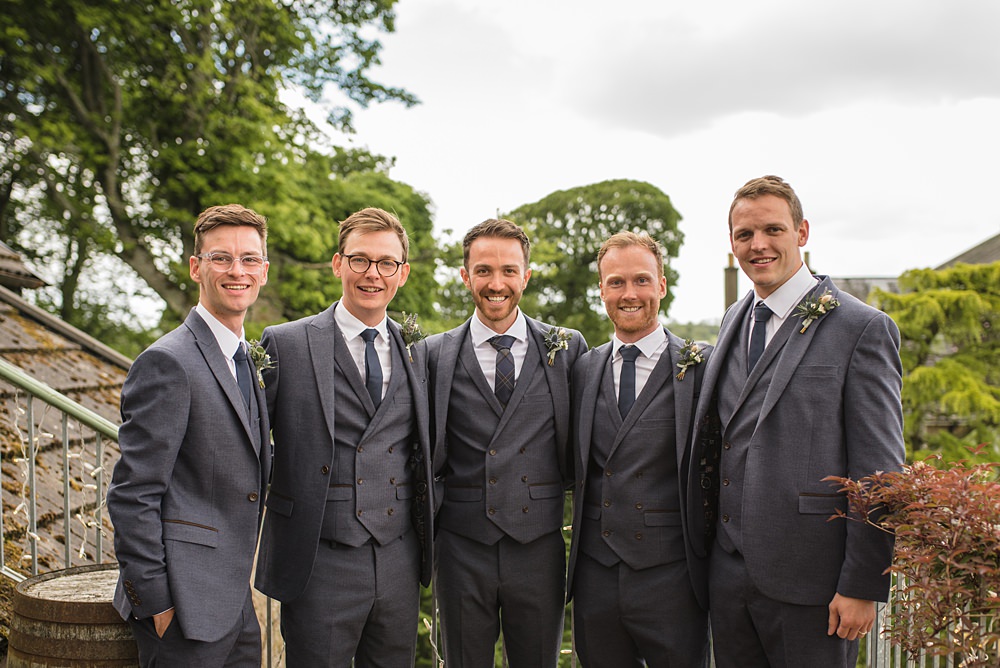 Cairns Farm Estate Wedding Kalisterscope Photography Groom Grey Suit Check Tie Buttonhole Flowers Groomsmen