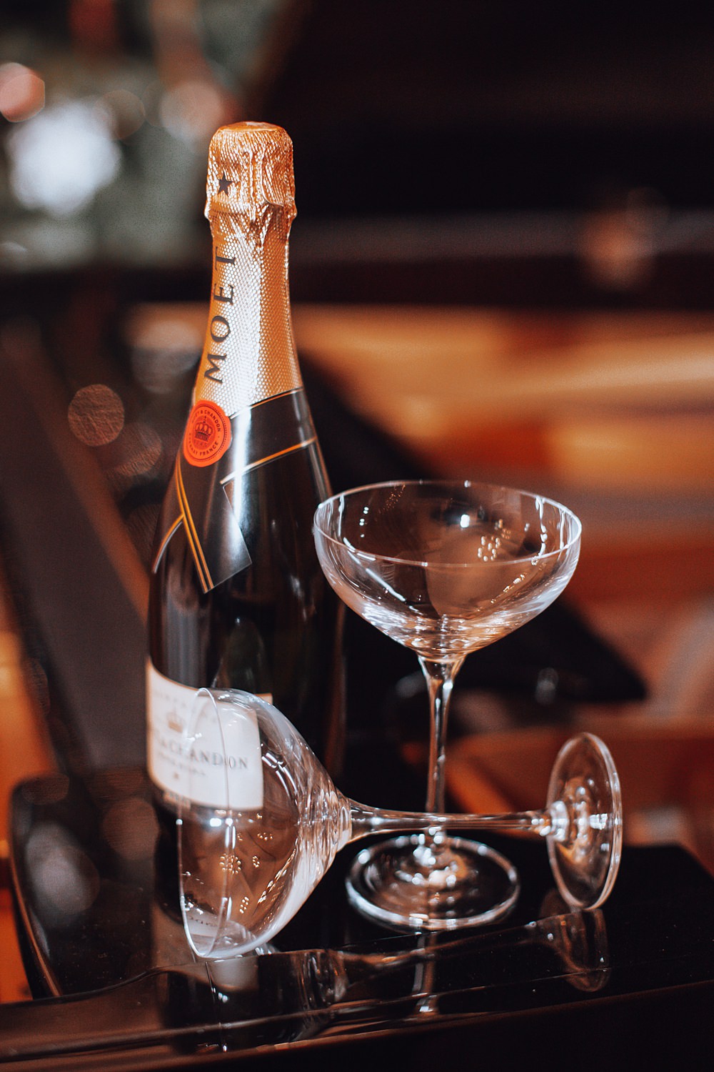 Champagne Flutes Christmas Wedding Theme Idea Naomi Mills Photography