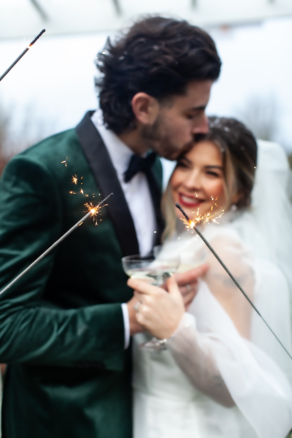 Sparklers Christmas Wedding Theme Idea Naomi Mills Photography