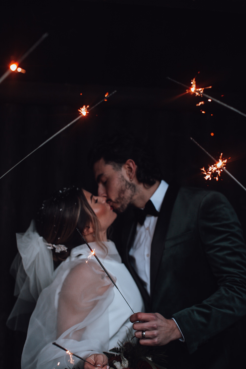 Sparklers Christmas Wedding Theme Idea Naomi Mills Photography