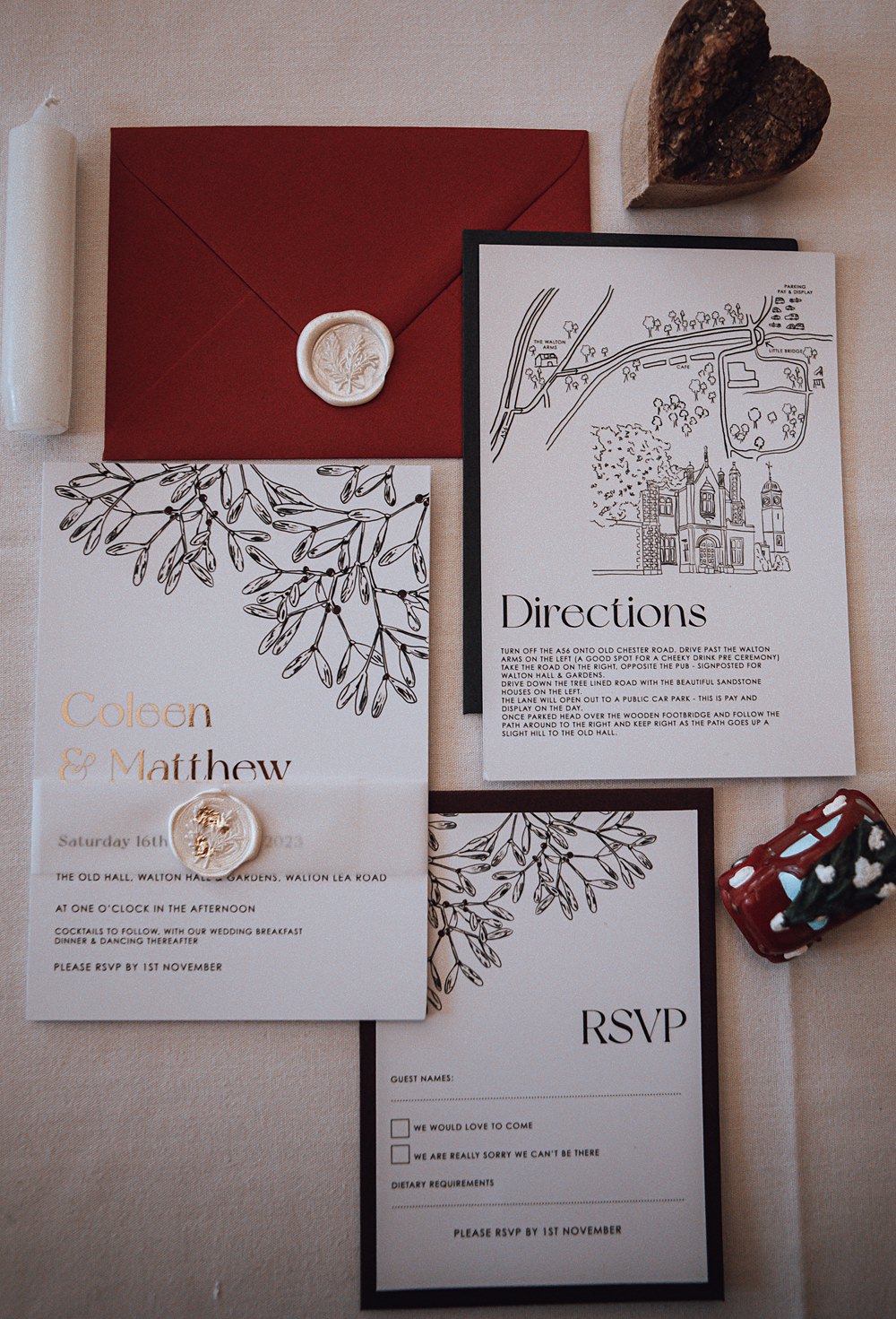 Christmas Wedding Theme Idea Naomi Mills Photography Stationery Invites Red Green