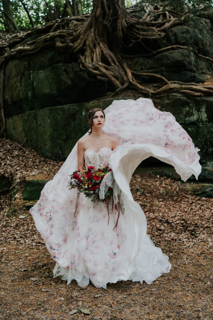 Floral Wedding Dress Pretty Pink Joasis Photography