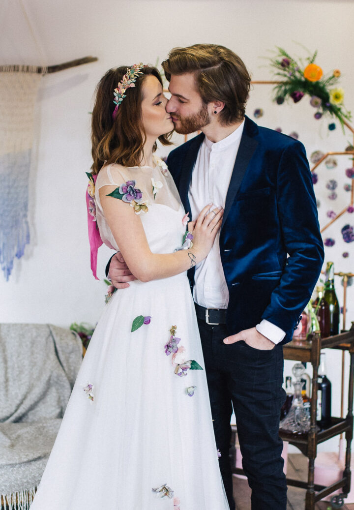 Floral Wedding Dress Silk Sophie Lake Photography