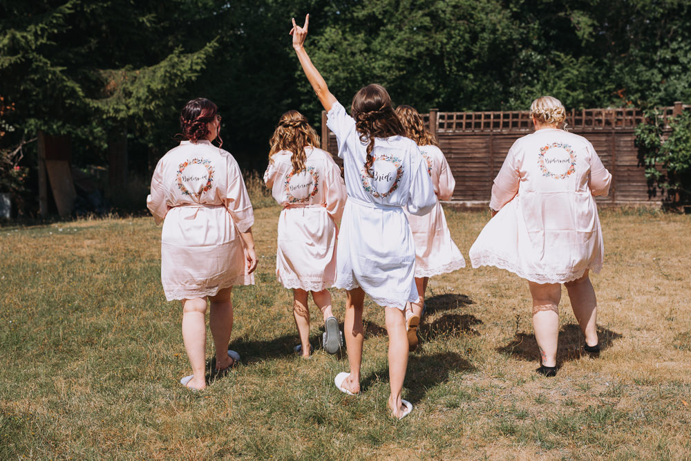 Bride Bridesmaid Robes Forest Lodge Weddings SianRichardson