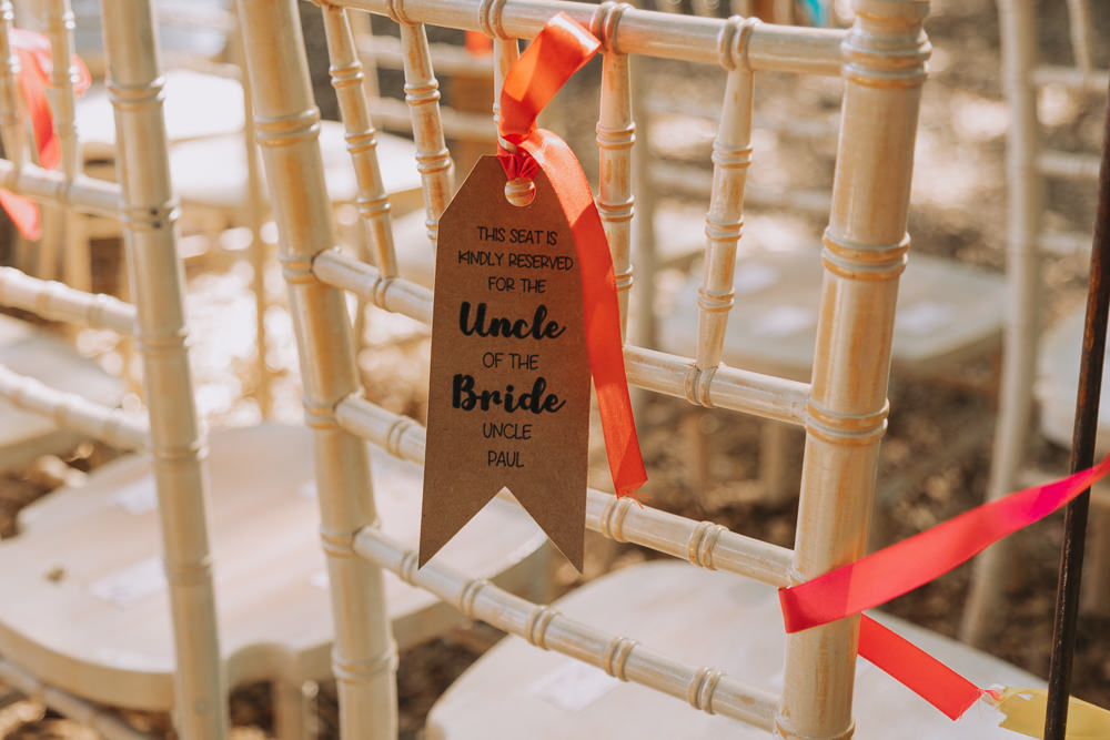 Chair Reserved Label Forest Lodge Weddings SianRichardson
