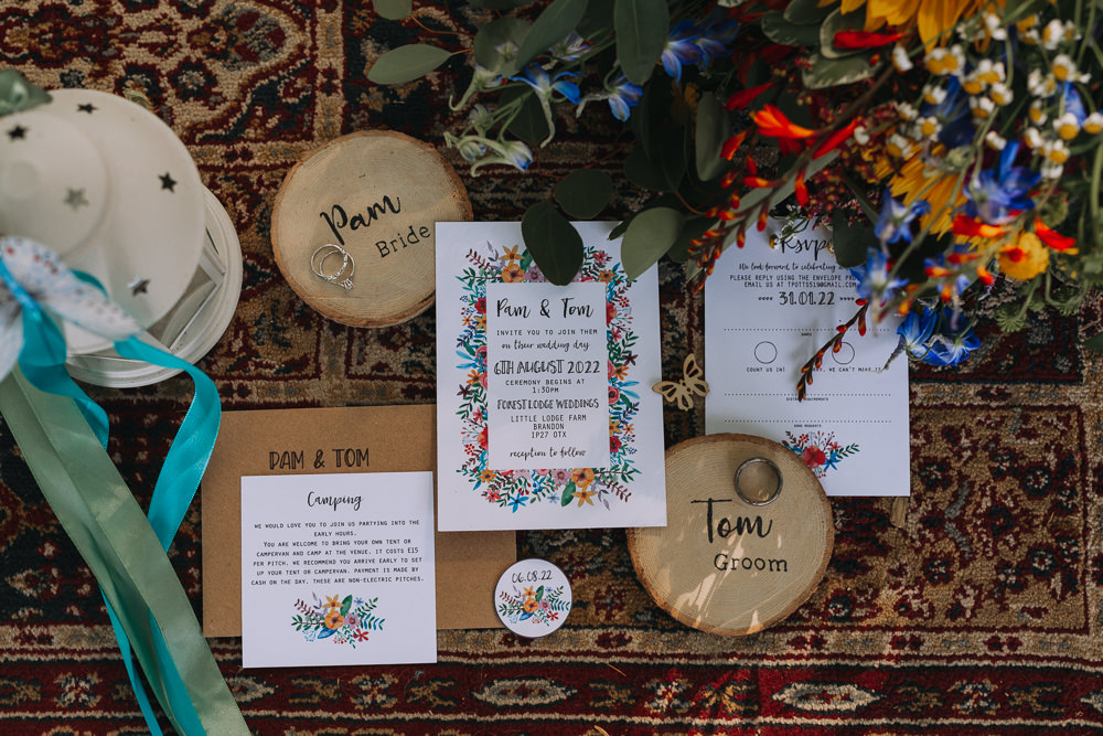 Floral Stationery Invites Forest Lodge Weddings SianRichardson