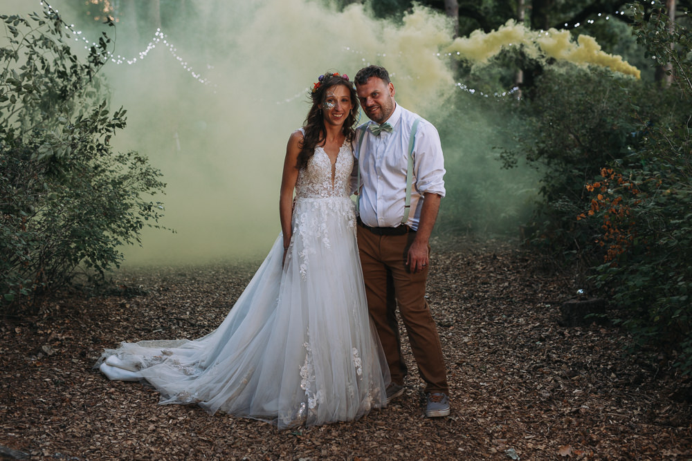 Forest Lodge Weddings SianRichardson Smoke Flares