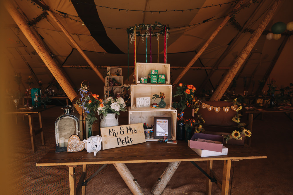 Guest Book Table Forest Lodge Weddings SianRichardson