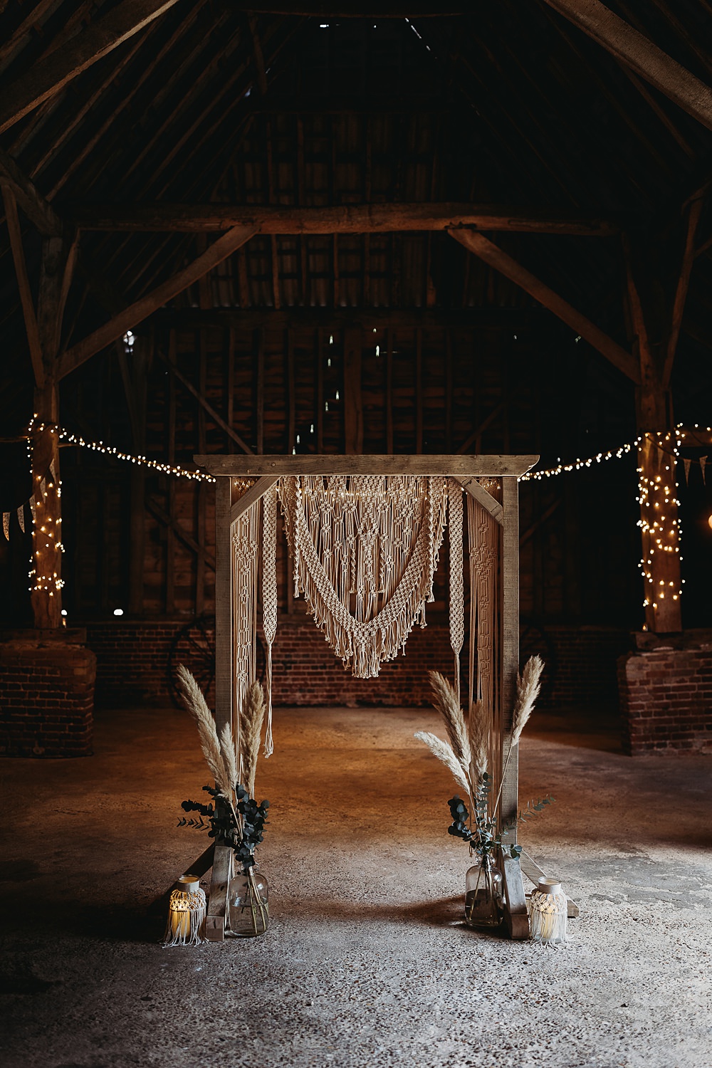 Macrame Backdrop Decor Hall Farm Events Wedding Thyme Lane Photography