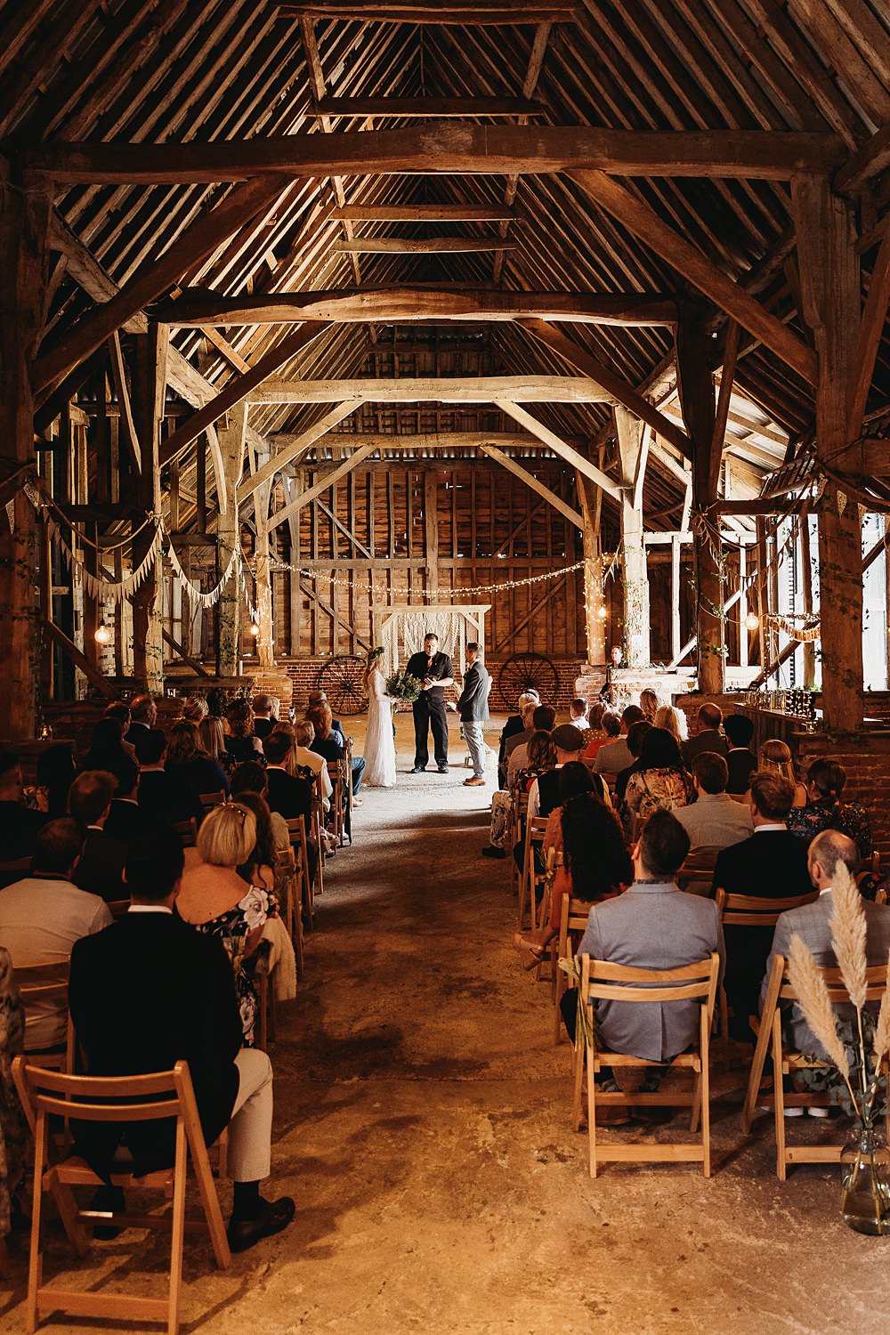 Barn Ceremony Hall Farm Events Wedding Thyme Lane Photography