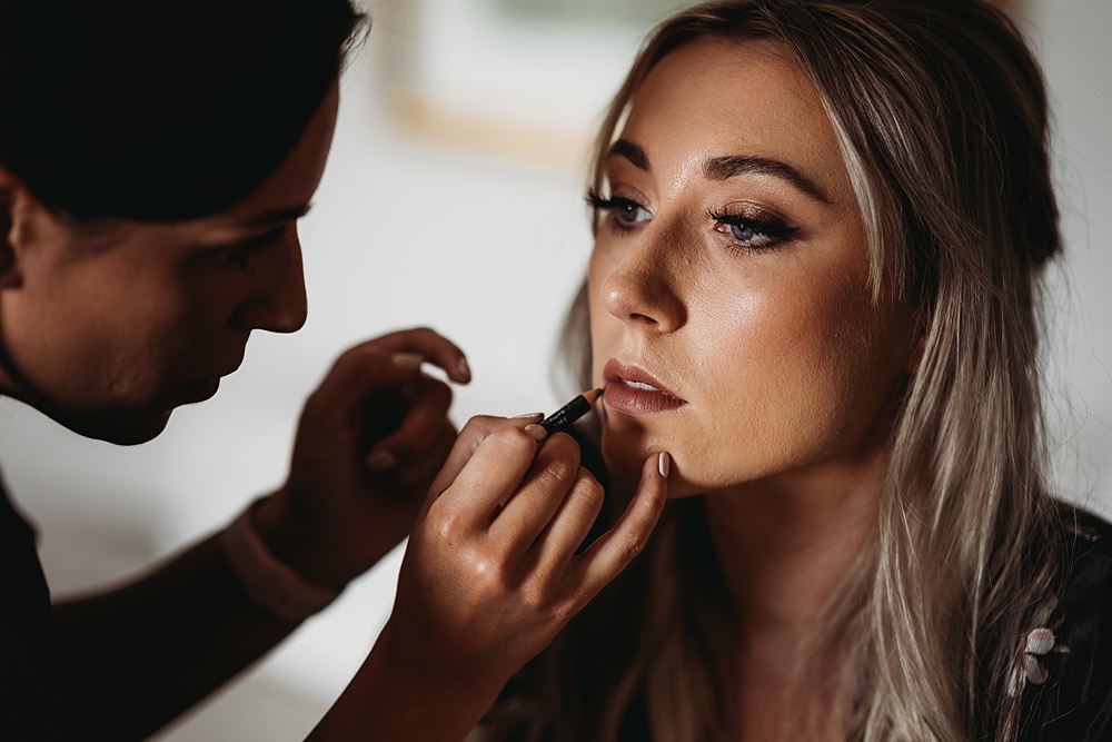 Bride Dewy Makeup Hall Farm Events Wedding Thyme Lane Photography