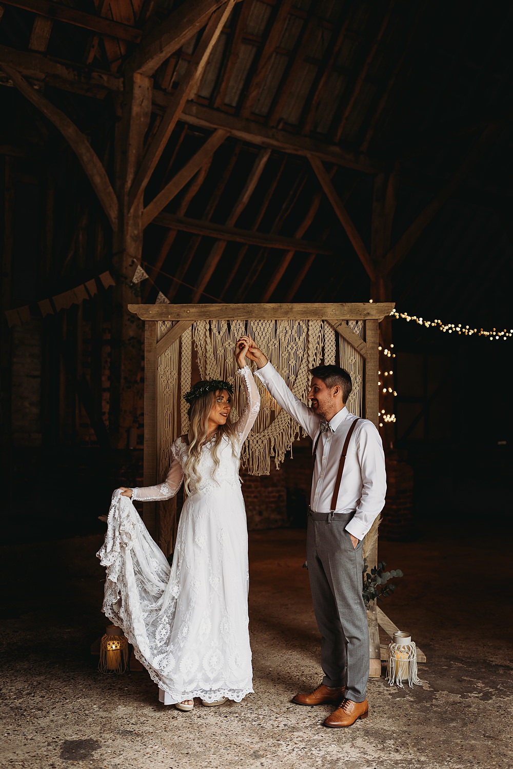 Macrame Wooden Frame Backdrop Arch Hall Farm Events Wedding Thyme Lane Photography