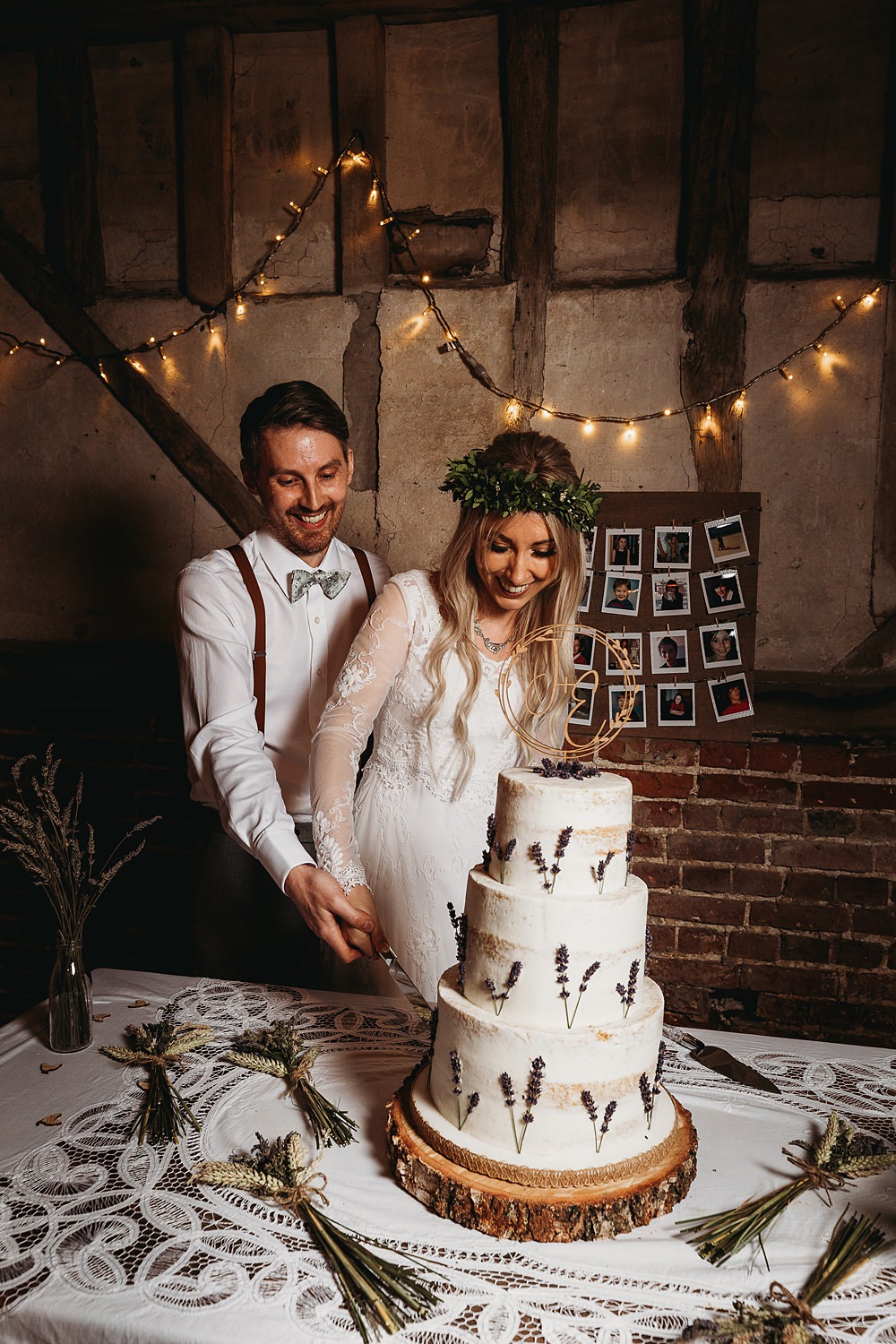 Semi Naked Cake Lavender Hall Farm Events Wedding Thyme Lane Photography