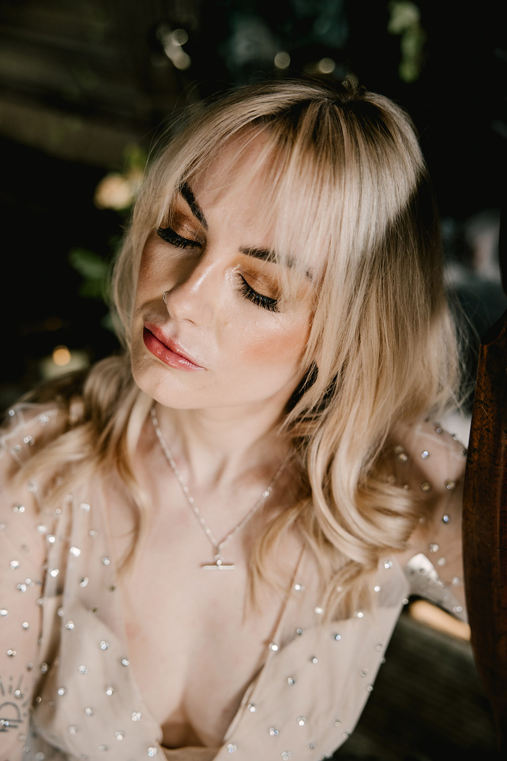 Bridal Makeup Fringe Bangs Hair Retro Autumn Wedding Ideas Jemma King Photography