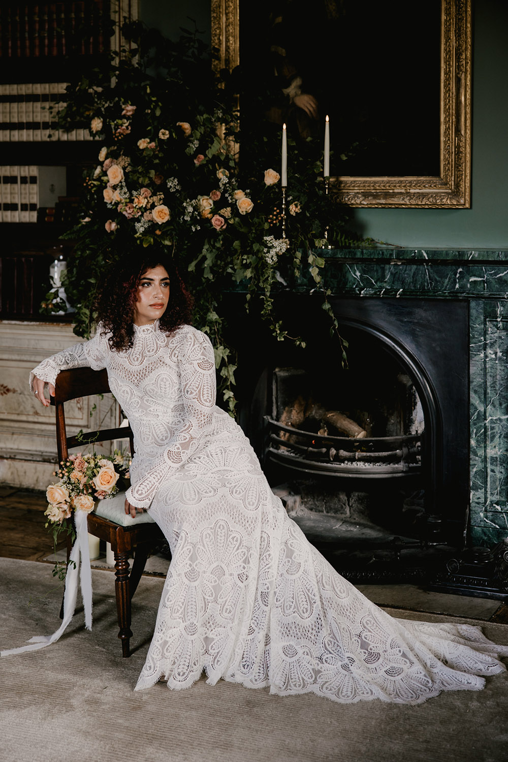 Lace Long Sleeve Dress Bride Retro Autumn Wedding Ideas Jemma King Photography