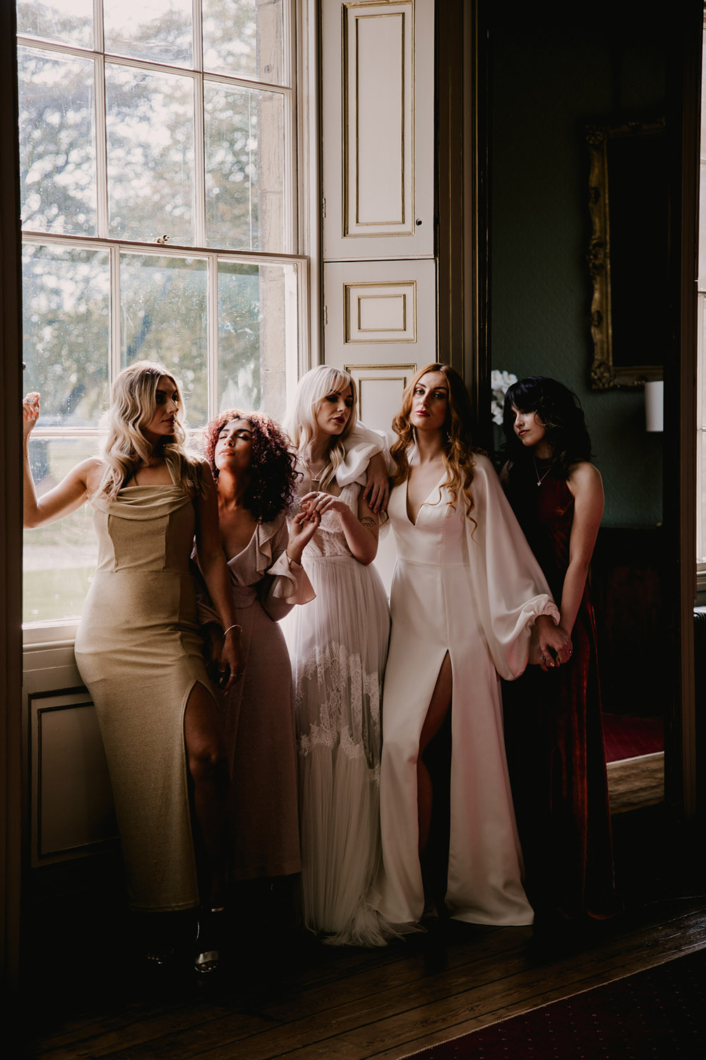 Bride Bridesmaid Dresses Retro Autumn Wedding Ideas Jemma King Photography