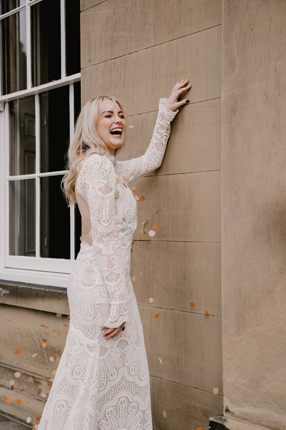 Long Sleeve Lace Boho Dress Bride Retro Autumn Wedding Ideas Jemma King Photography