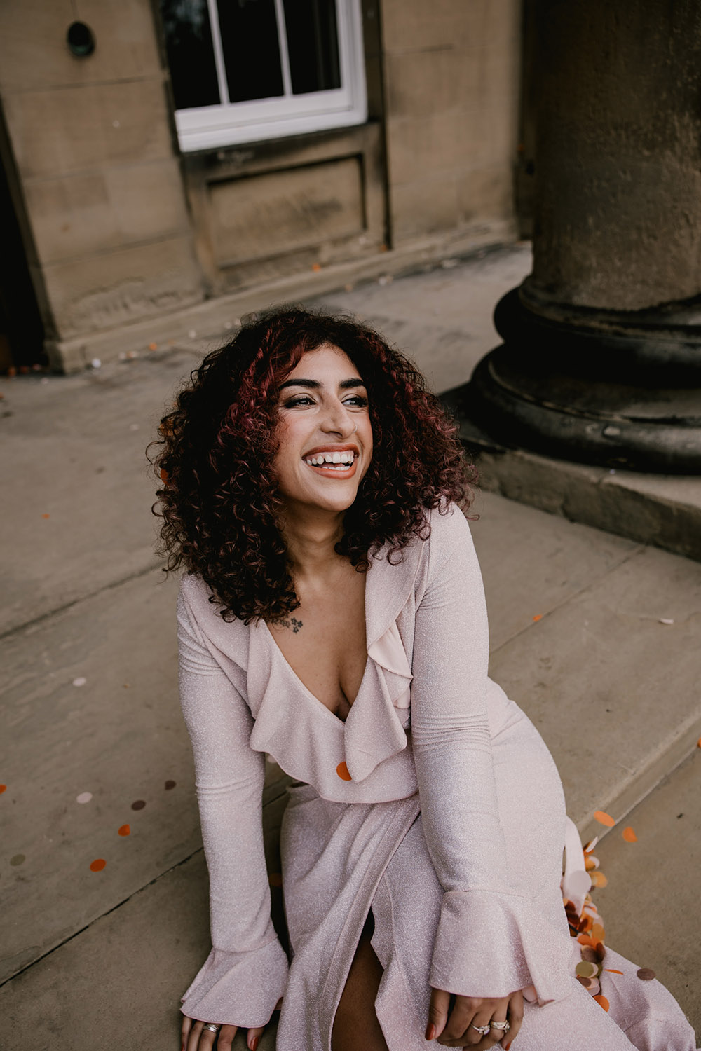 Pale Pink Bridesmaid Dress Retro Autumn Wedding Ideas Jemma King Photography