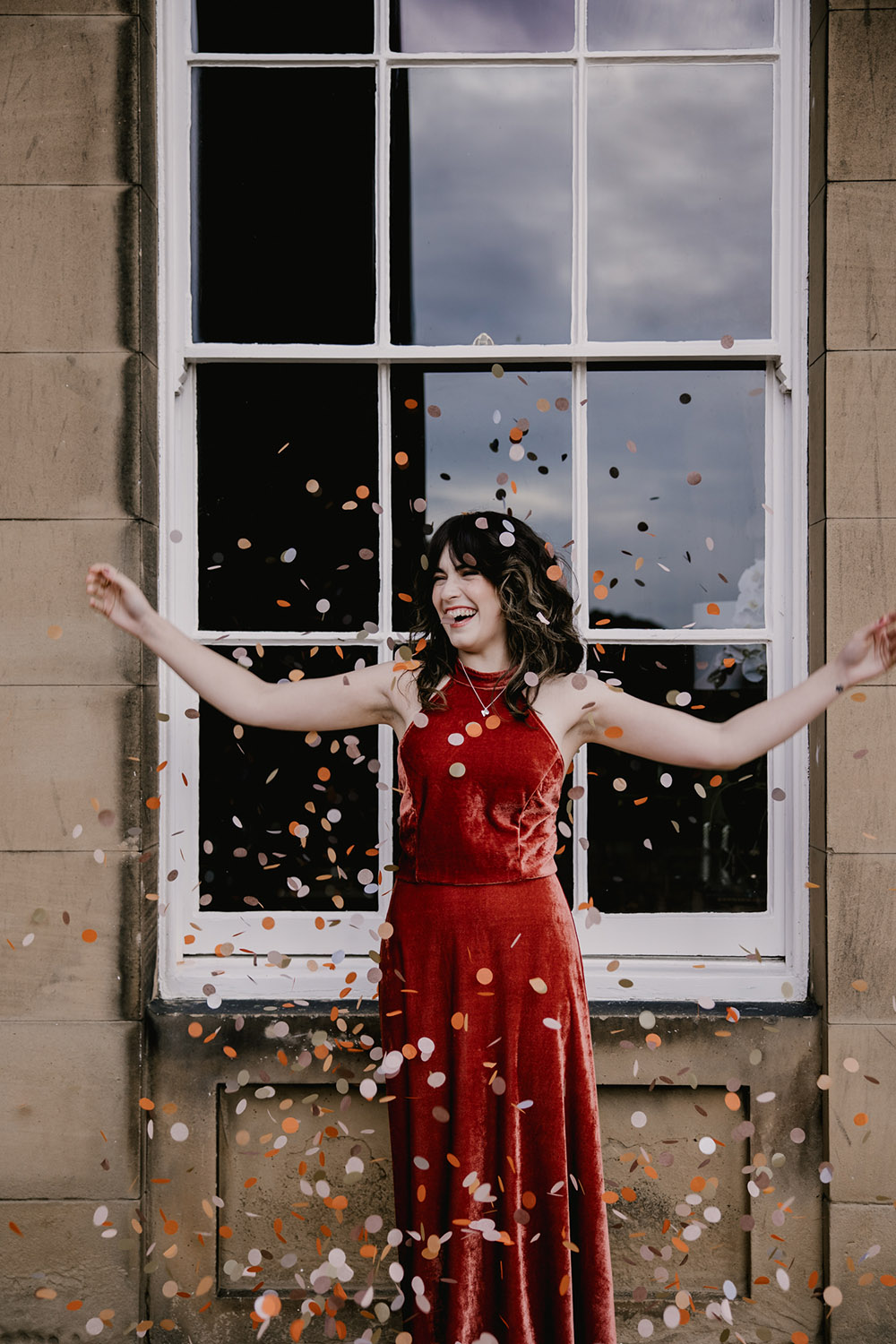 Rust Orange Velvet Bridesmaid Dress Retro Autumn Wedding Ideas Jemma King Photography