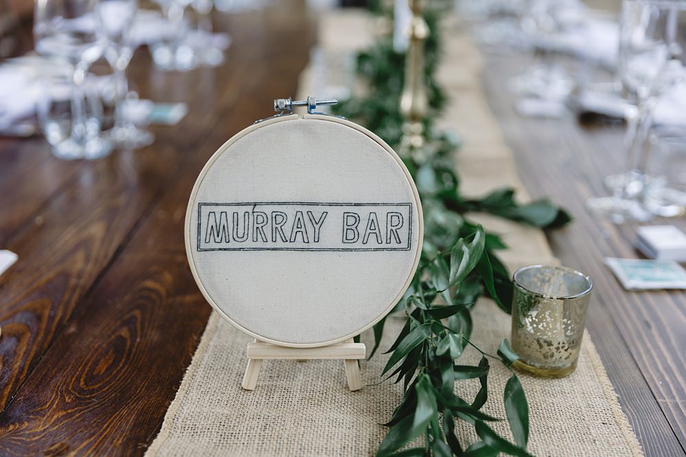 Table Name Embroidery Decor Venue Bowers Mill Wedding Louise Barry Photographer