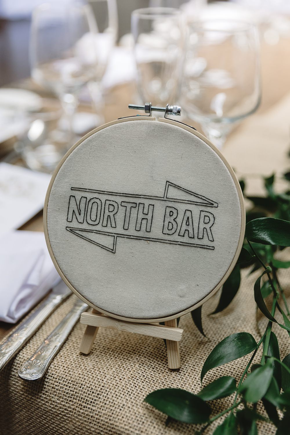 Table Name Embroidery Decor Venue Bowers Mill Wedding Louise Barry Photographer