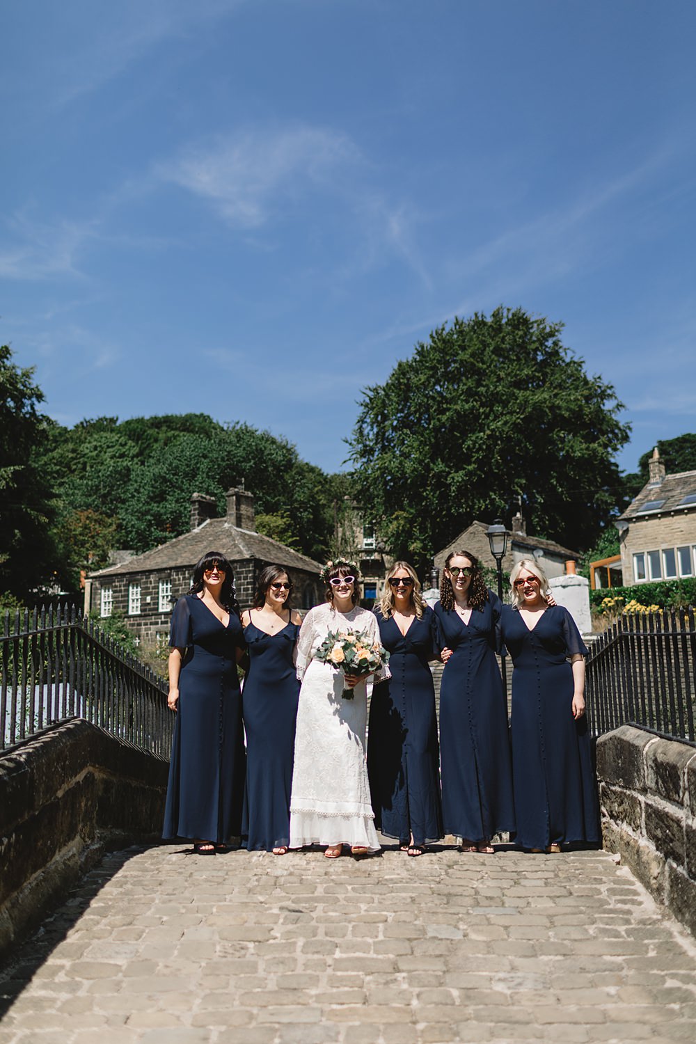Navy Blue Bridesmaid Dresses Venue Bowers Mill Wedding Louise Barry Photographer
