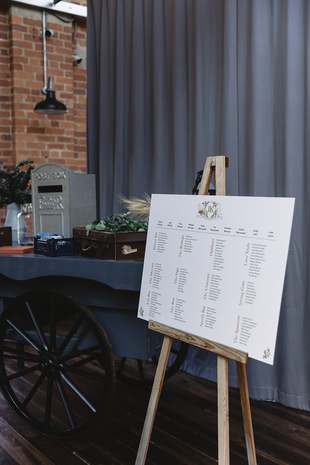 Table Plan Easel Venue Bowers Mill Wedding Louise Barry Photographer