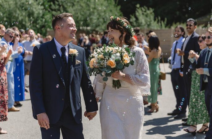 Bubble Confetti Venue Bowers Mill Wedding Louise Barry Photographer