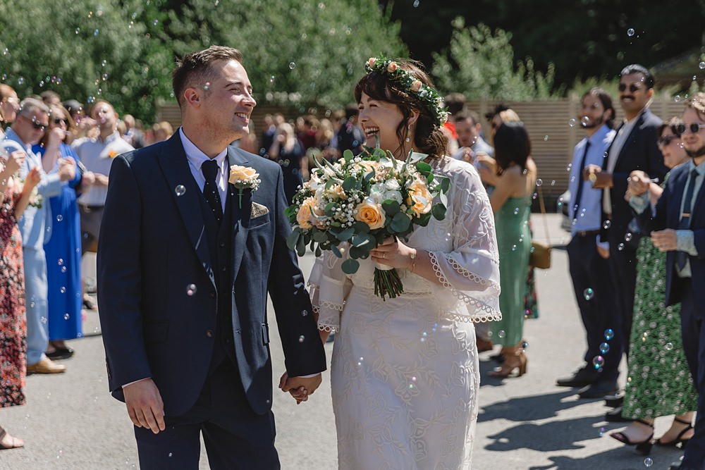 Bubble Confetti Venue Bowers Mill Wedding Louise Barry Photographer