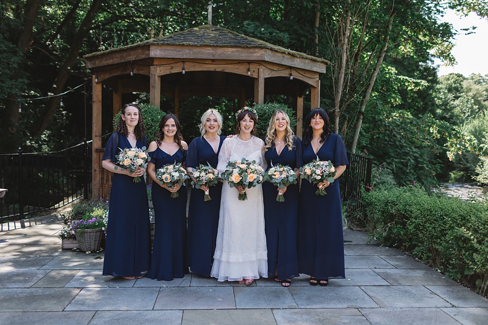 Navy Blue Bridesmaid Dresses Venue Bowers Mill Wedding Louise Barry Photographer