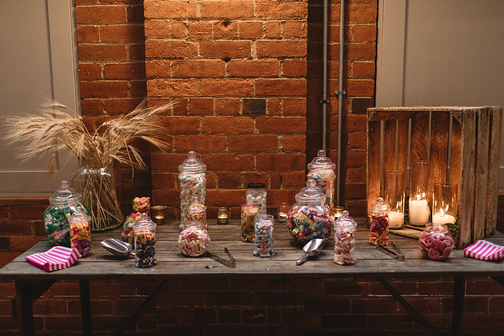 Sweet Table Rustic Venue Bowers Mill Wedding Louise Barry Photographer