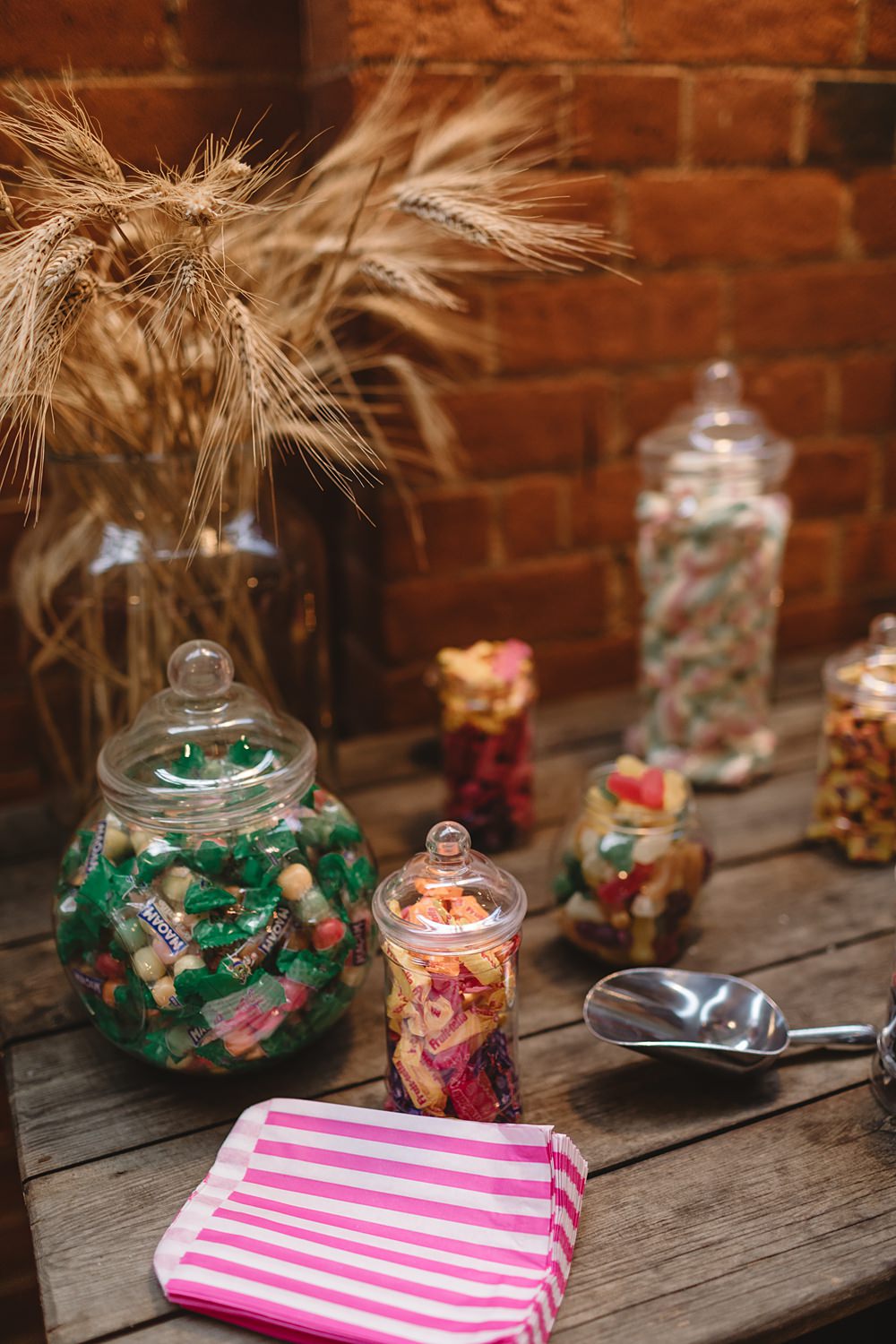 Sweet Table Jars Venue Bowers Mill Wedding Louise Barry Photographer