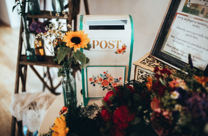 Wedding Post Box Card Ideas Joshua Rhys Photography
