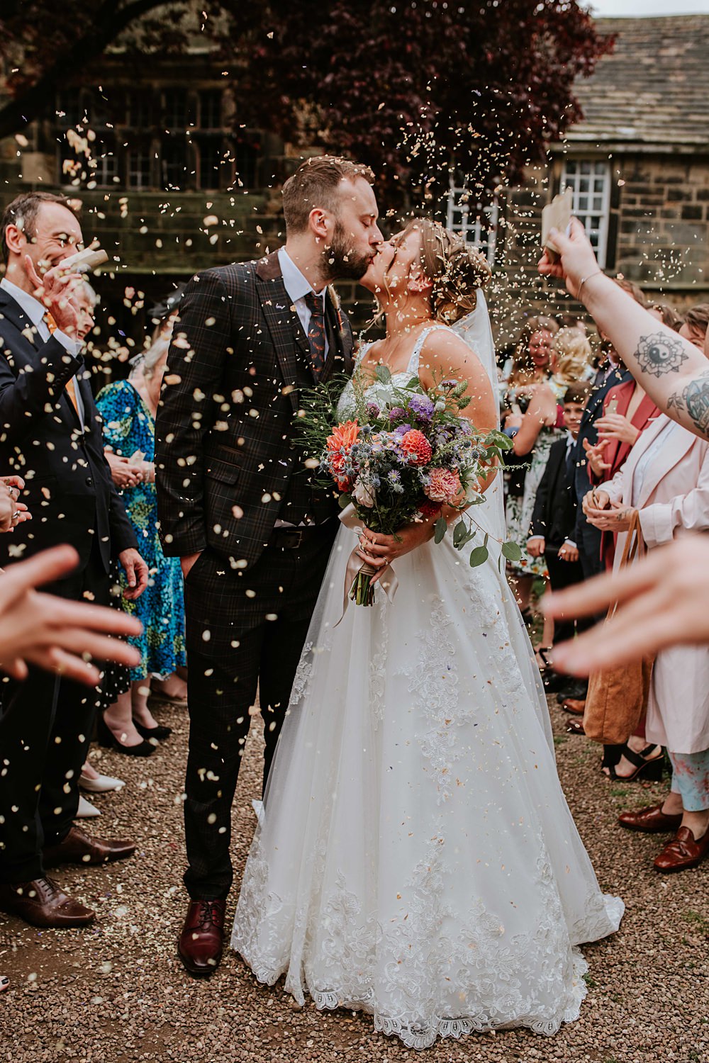Confetti Throw West Yorkshire Hall Wedding Maddie Farris Photography
