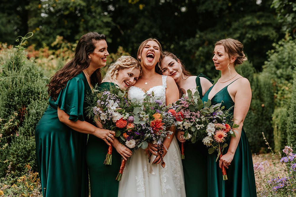 Emerald Green Bridesmaid Dresses West Yorkshire Hall Wedding Maddie Farris Photography