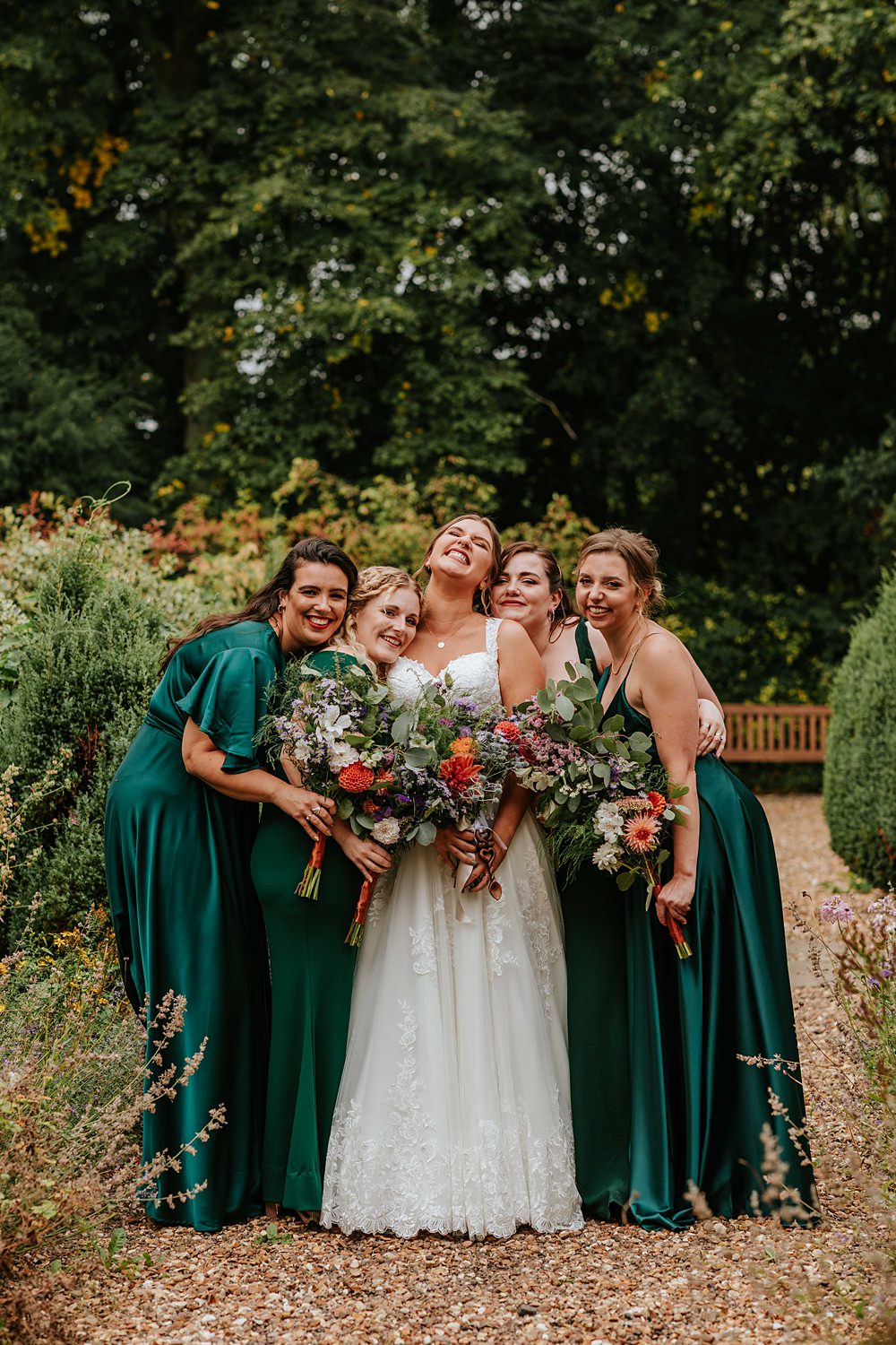 Emerald Green Bridesmaid Dresses West Yorkshire Hall Wedding Maddie Farris Photography