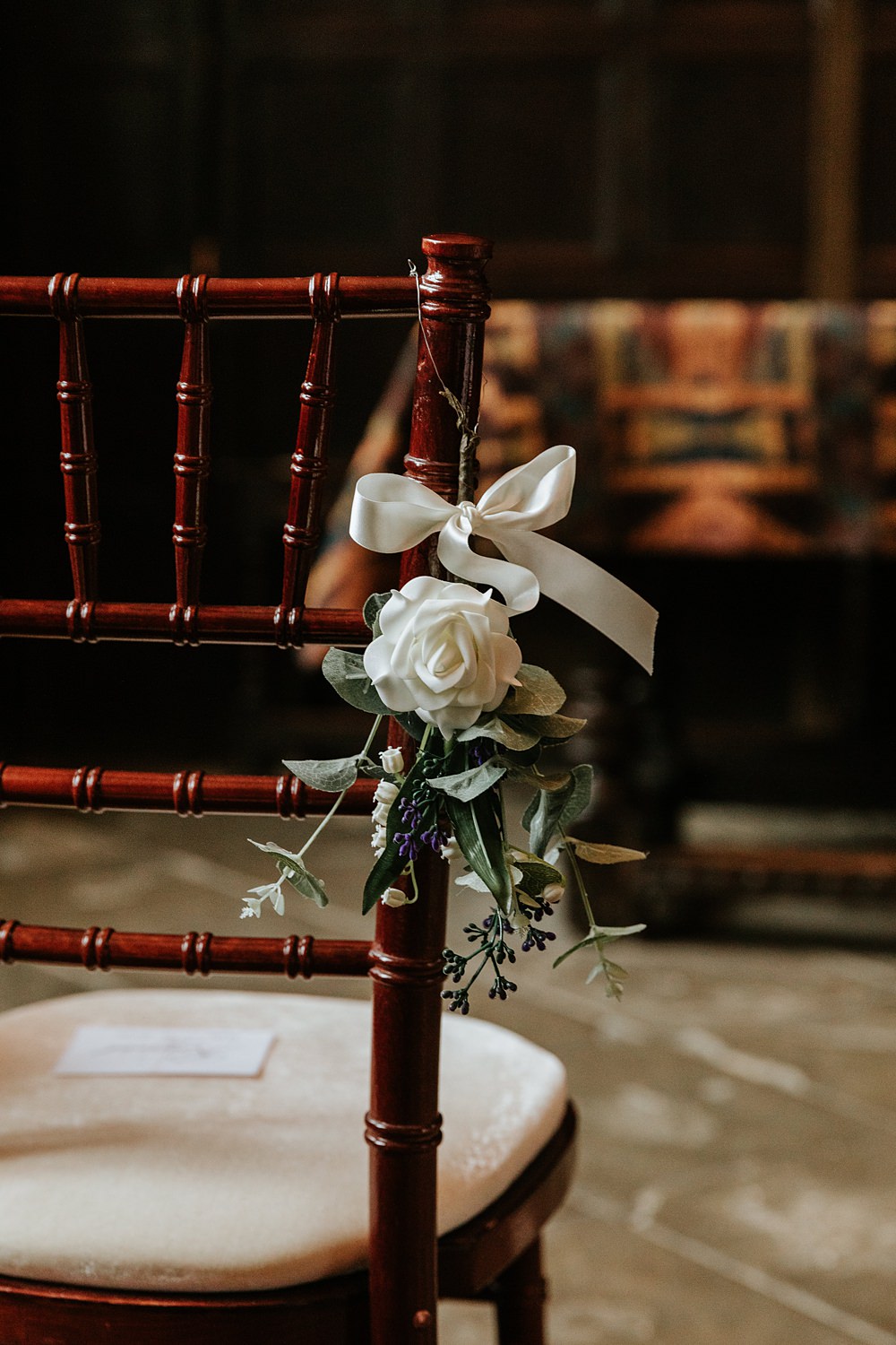 Chair Ceremony Aisle Flowers West Yorkshire Hall Wedding Maddie Farris Photography